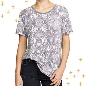 NWT Free People Tourist Tee in Black Combo Snake size Small